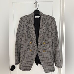 A.L.C. Women’s Plaid Blazer with Gold Buttons
